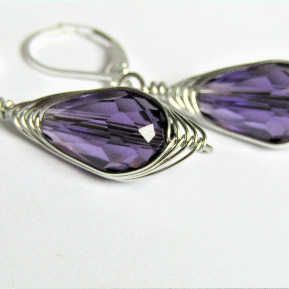 Sparkling Purple Crystal Earrings